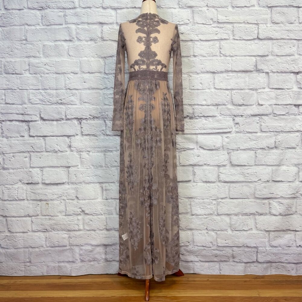 For Love and Lemons Temecula Mesh Floral Embroidered Lace Maxi Dress - Picture 2 of 6